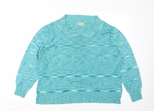 Klass Womens Green Round Neck   Pullover Jumper Size 2XL