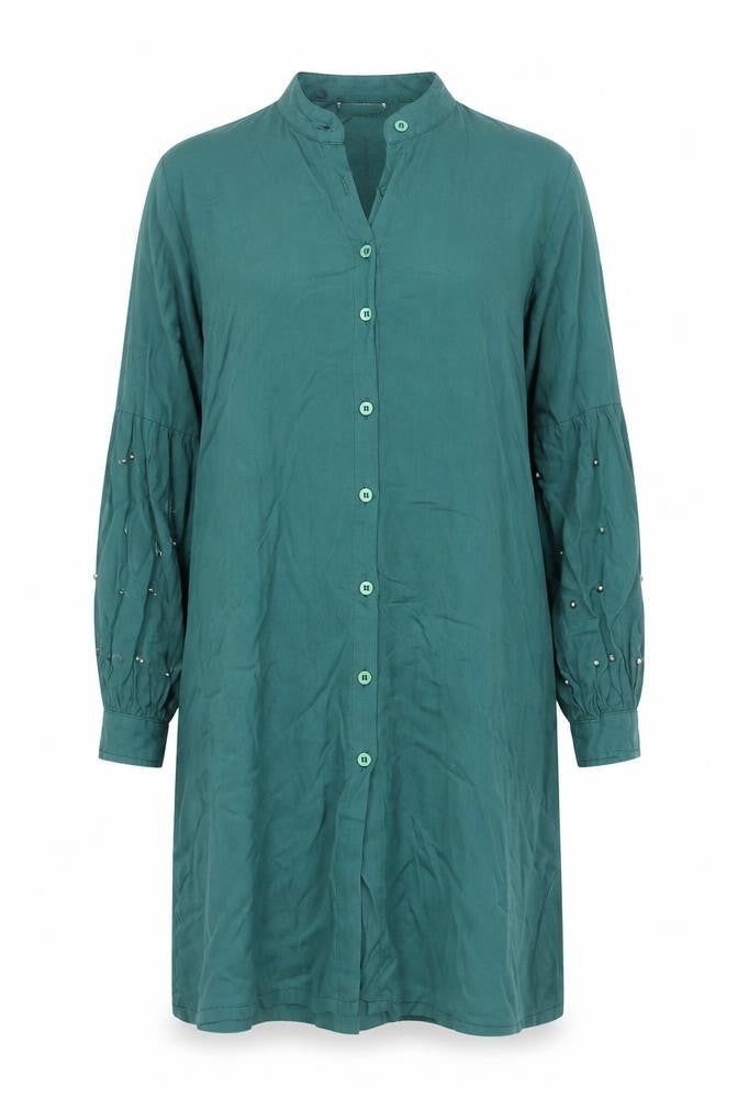 Miss Antalya Womens Grey   Basic Button-Up Size 10 Collared