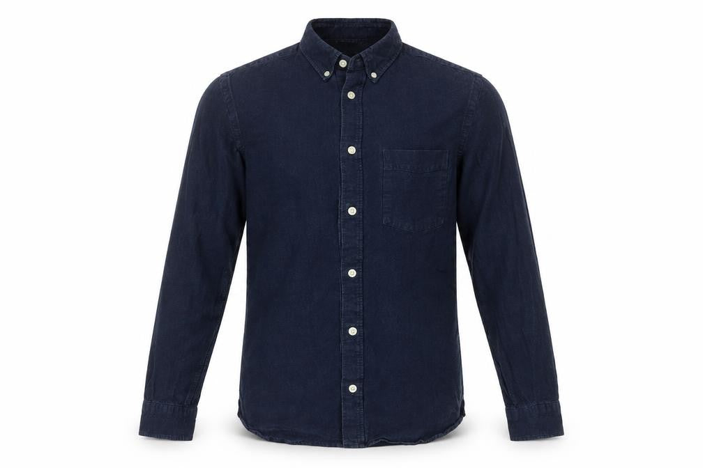 H&M Mens Blue  Cotton  Button-Up Size S Collared
