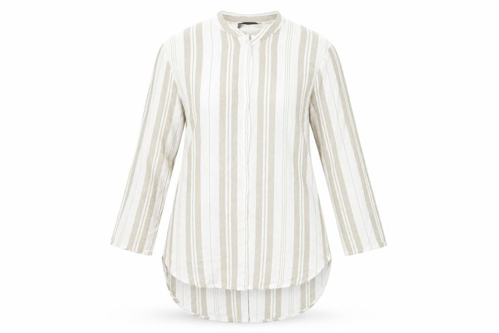 Atmosphere Womens Green Striped Viscose Basic Button-Up Size 12 Collared