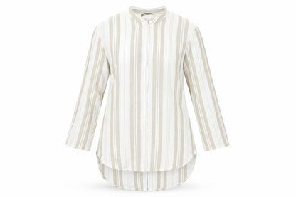 Atmosphere Womens Green Striped Viscose Basic Button-Up Size 12 Collared