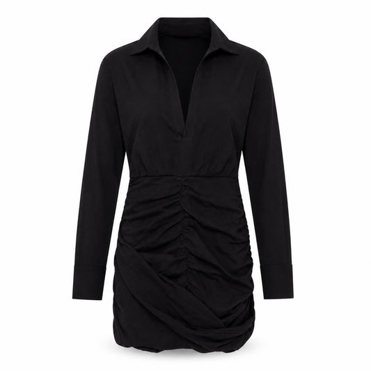Nasty Gal Womens Black  Polyester Bodycon  Size 10  Collared Zip