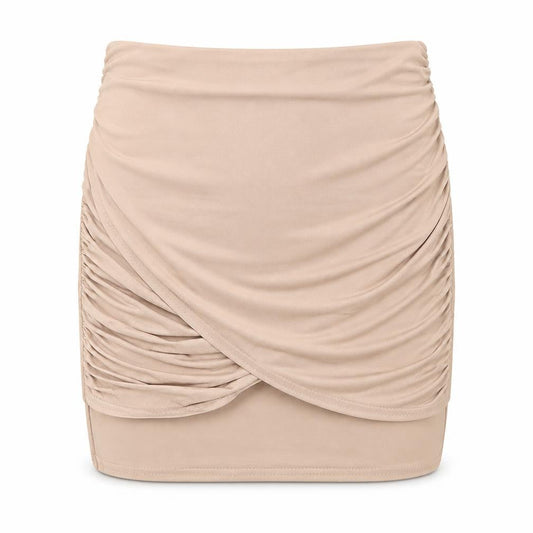 Missguided Womens Beige  Polyester Mini Skirt Size 6
