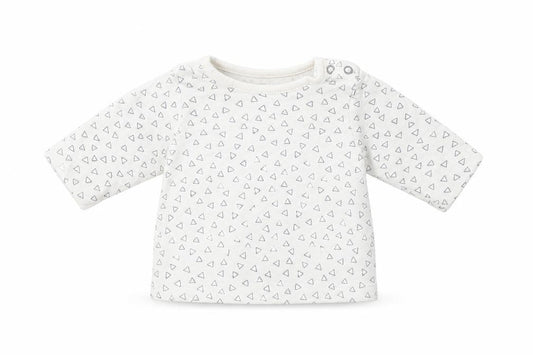 George Baby White Geometric Cotton Basic Blouse Size 0-3 Months Crew Neck Snap