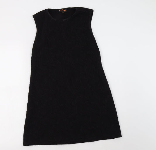 Amaya Womens Black Paisley  A-Line  Size 14  Round Neck