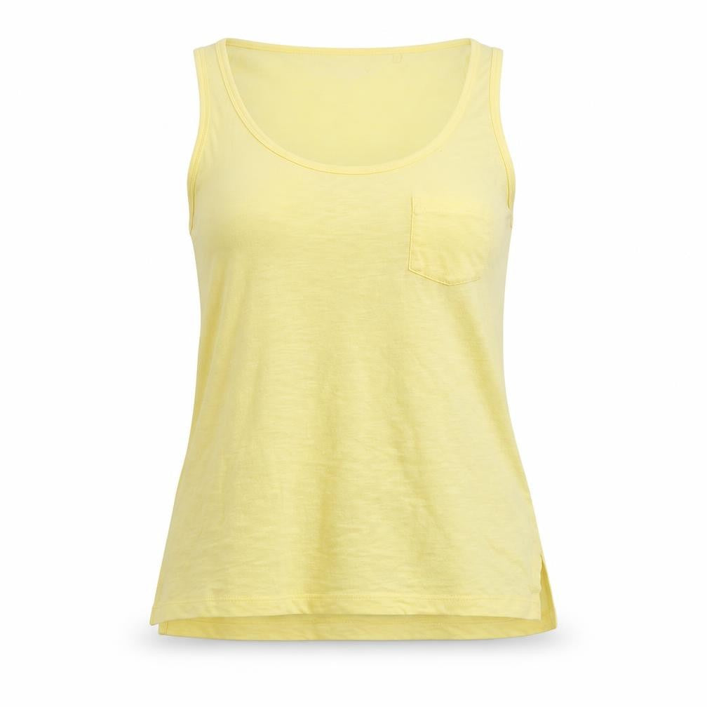 Principles Womens Yellow  Cotton Basic Tank Size 10 Scoop Neck
