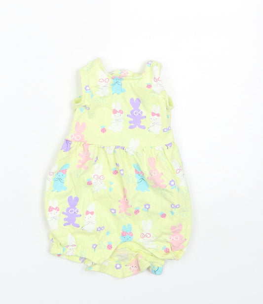 Marks and Spencer Baby Green  Cotton Romper One-Piece Size 3-6 Months