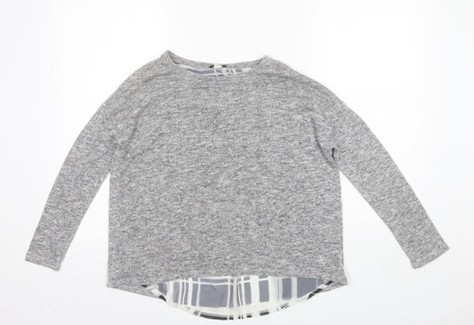 River Island Girls Grey Round Neck  Polyester Pullover Jumper Size 11-12 Years