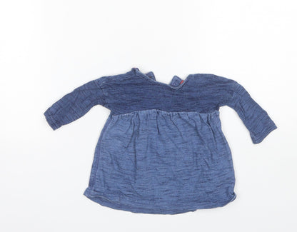 Next Baby Blue  Cotton Shift  Size 0-3 Months  Round Neck