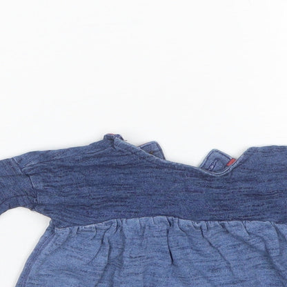 Next Baby Blue  Cotton Shift  Size 0-3 Months  Round Neck