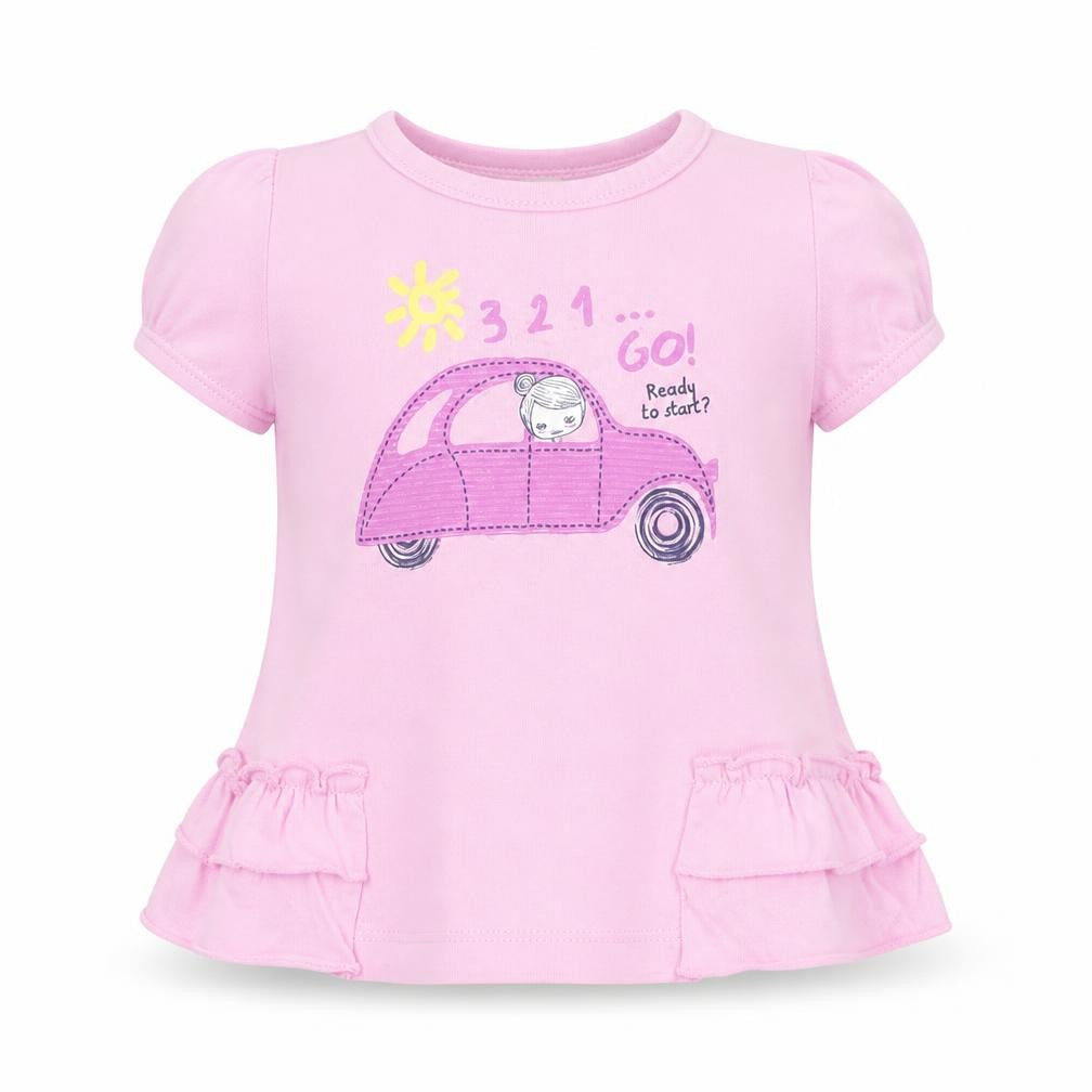 United Colors of Benetton Baby Pink  Cotton Basic T-Shirt Size 6-9 Months Round Neck