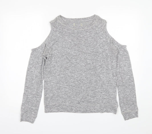 Matalan Womens Grey Round Neck  Viscose Pullover Jumper Size 10