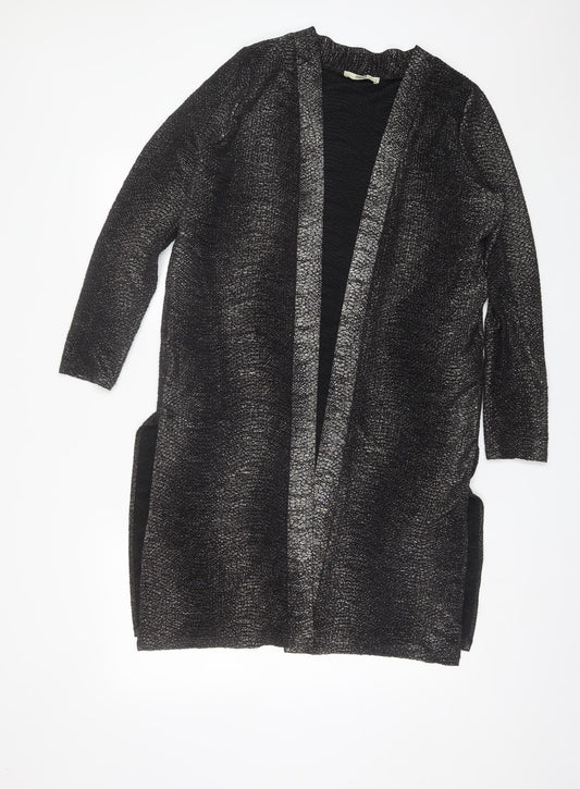Oasis Womens Black V-Neck  Polyester Shrug Jumper Size S