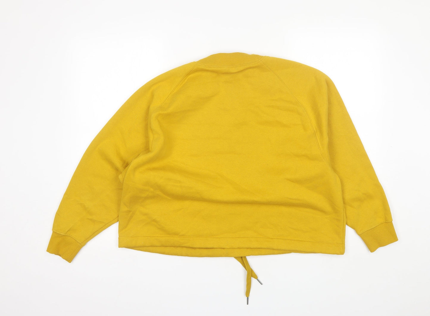 F&F Womens Yellow Round Neck  Cotton Pullover Jumper Size 12