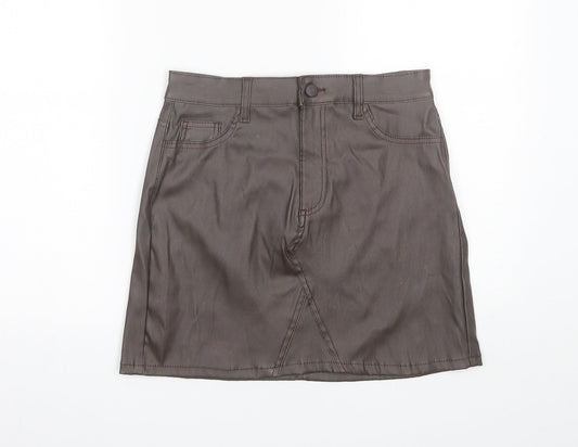 Denim & Co. Womens Brown  Polyester Mini Skirt Size 10