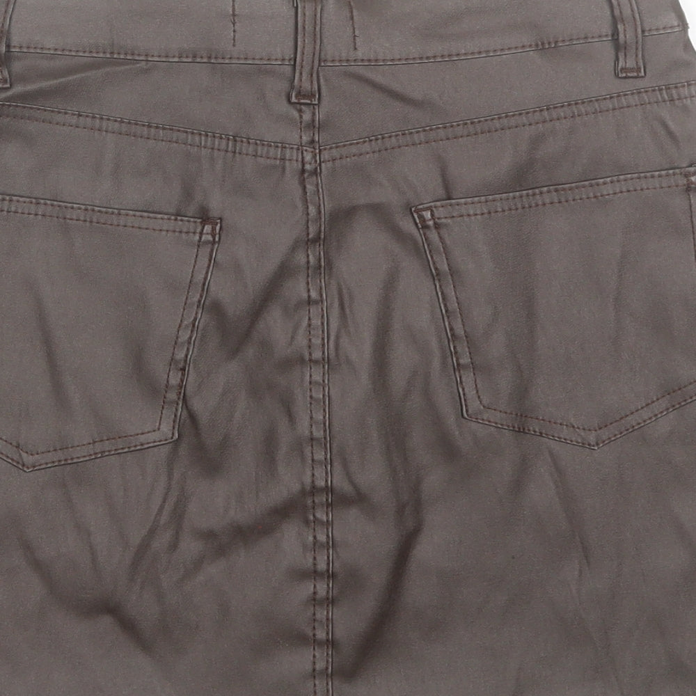 Denim & Co. Womens Brown  Polyester Mini Skirt Size 10
