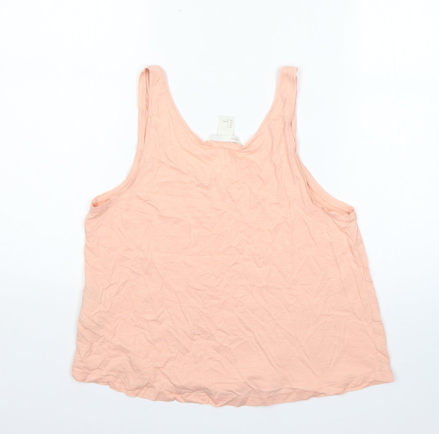 H&M Womens Orange  Cotton Basic Tank Size S Round Neck