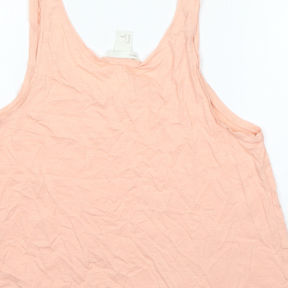H&M Womens Orange  Cotton Basic Tank Size S Round Neck