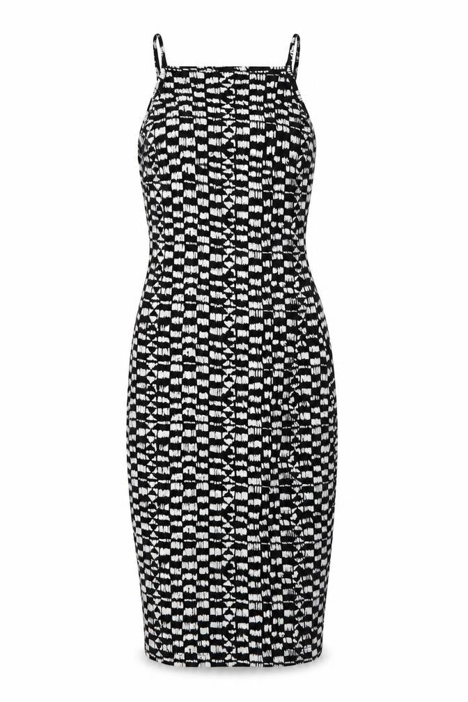Miss Selfridge Womens Black  Viscose Pencil Dress  Size 8  Square Neck