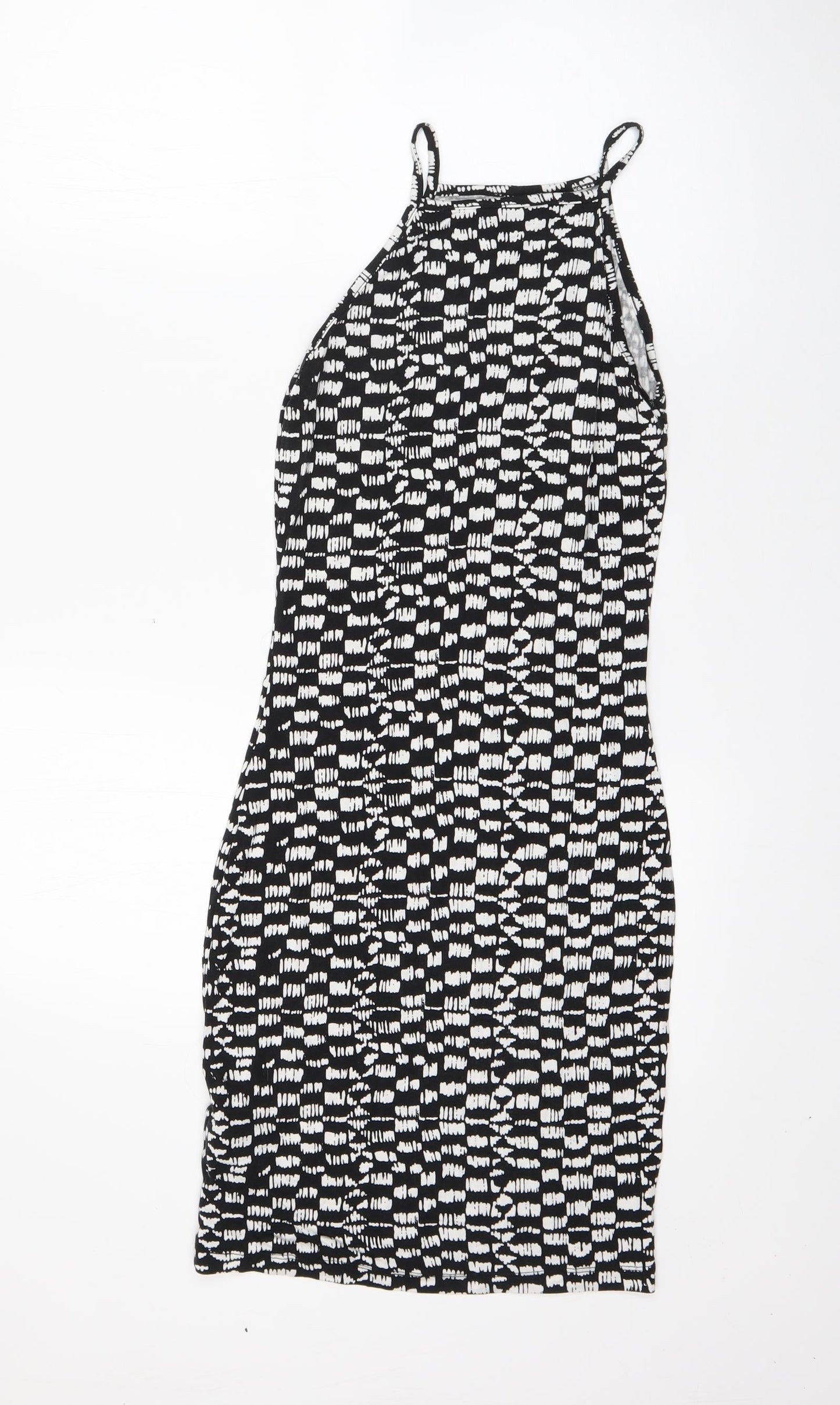 Miss Selfridge Womens Black  Viscose Pencil Dress  Size 8  Square Neck