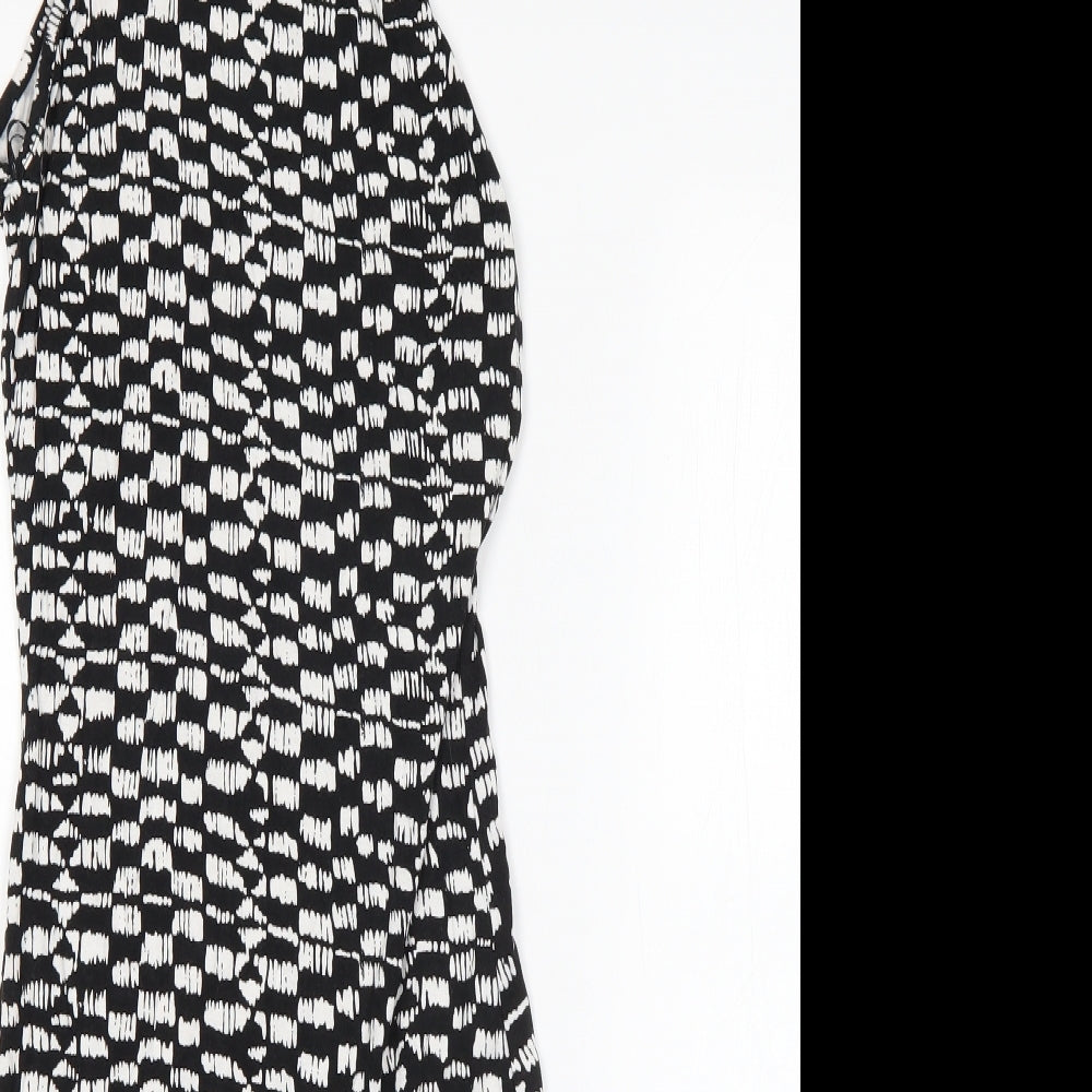 Miss Selfridge Womens Black  Viscose Pencil Dress  Size 8  Square Neck