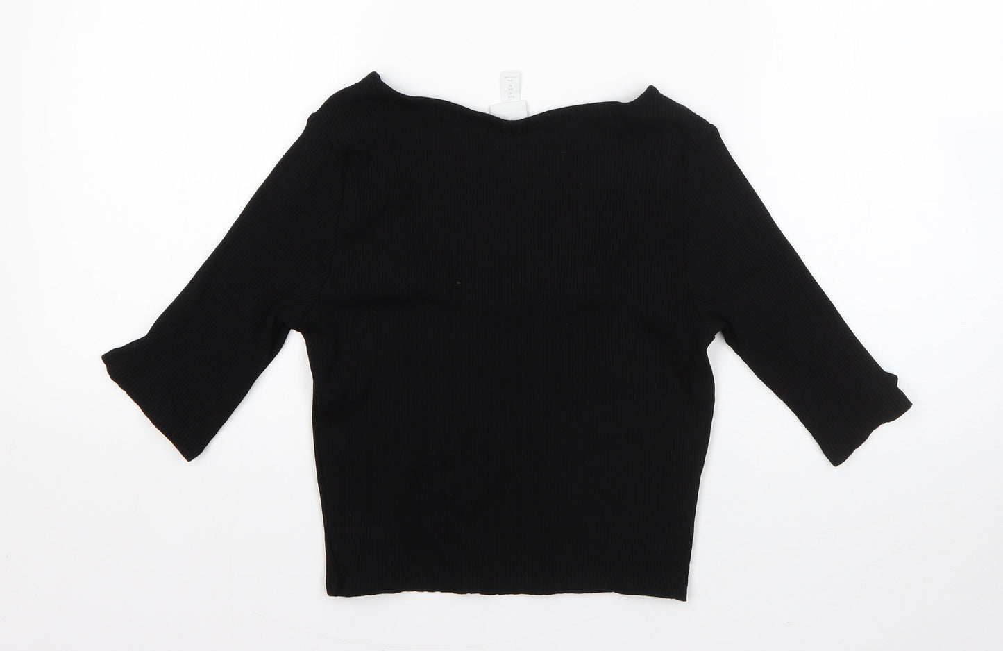 H&M Womens Black  Viscose Basic Blouse Size M Round Neck