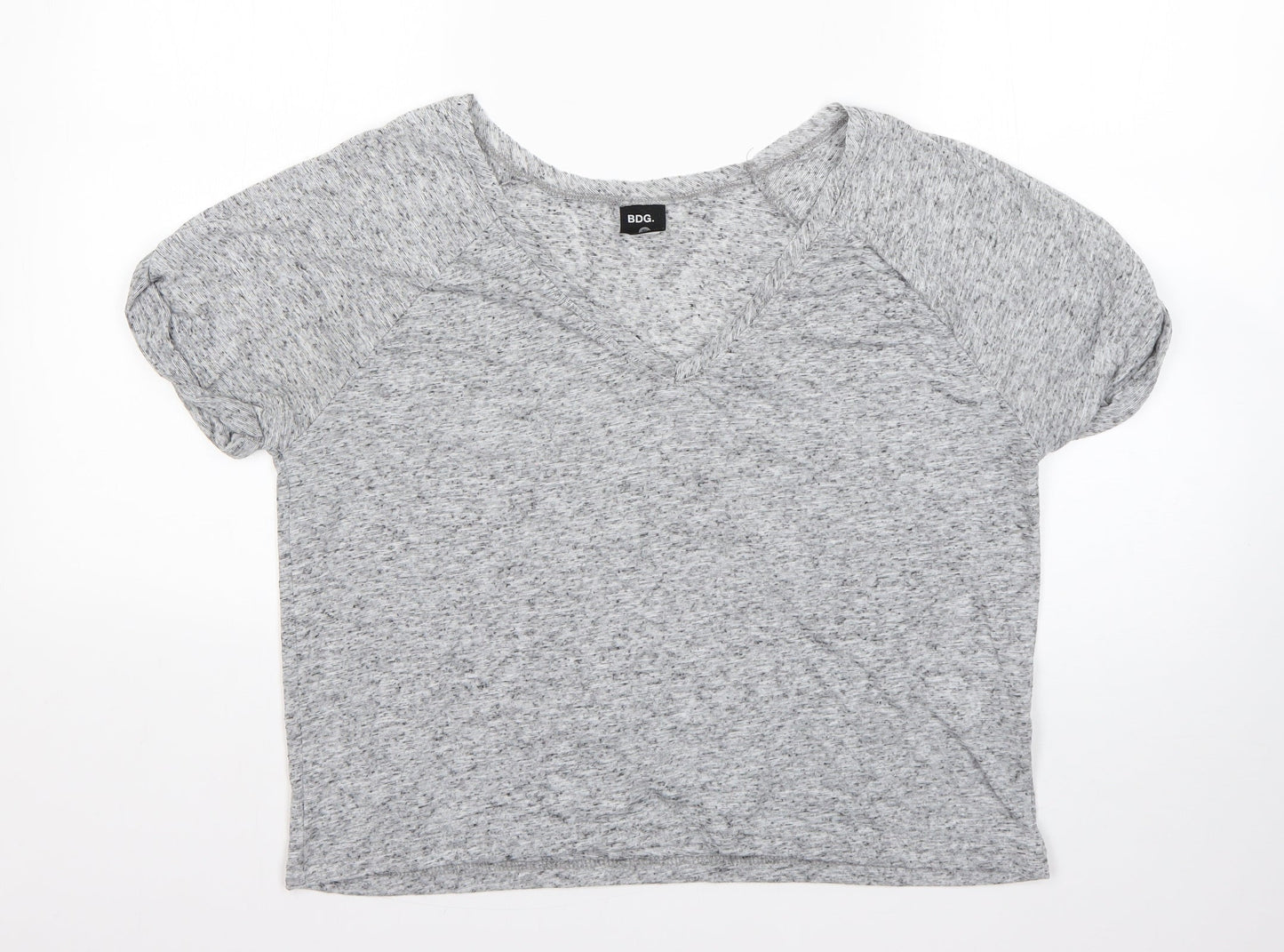 BDG Womens Grey  Polyester Basic Blouse Size S V-Neck