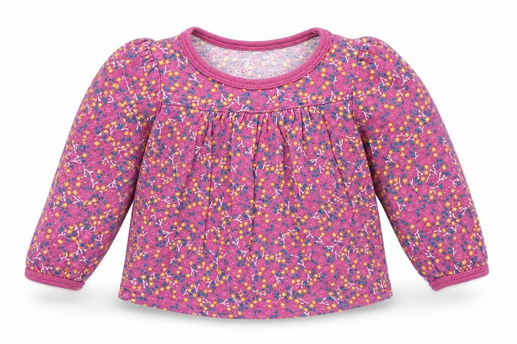 Mothercare Girls Pink Floral Cotton Pullover Jumper Size 6-9 Months