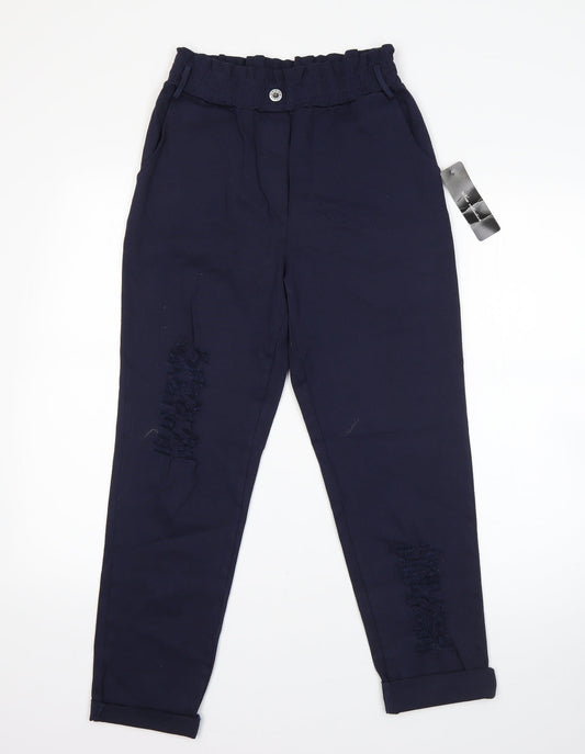 New Colection Womens Blue  Cotton Dress Pants Trousers Size S L23 in Regular