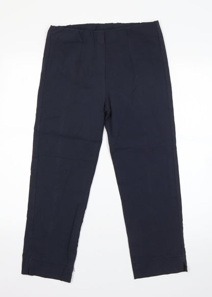 Preworn Womens Blue  Viscose Dress Pants Trousers Size L L23 in Regular