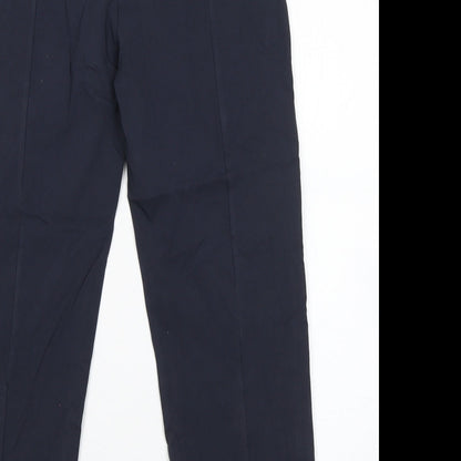 Preworn Womens Blue  Viscose Dress Pants Trousers Size L L23 in Regular