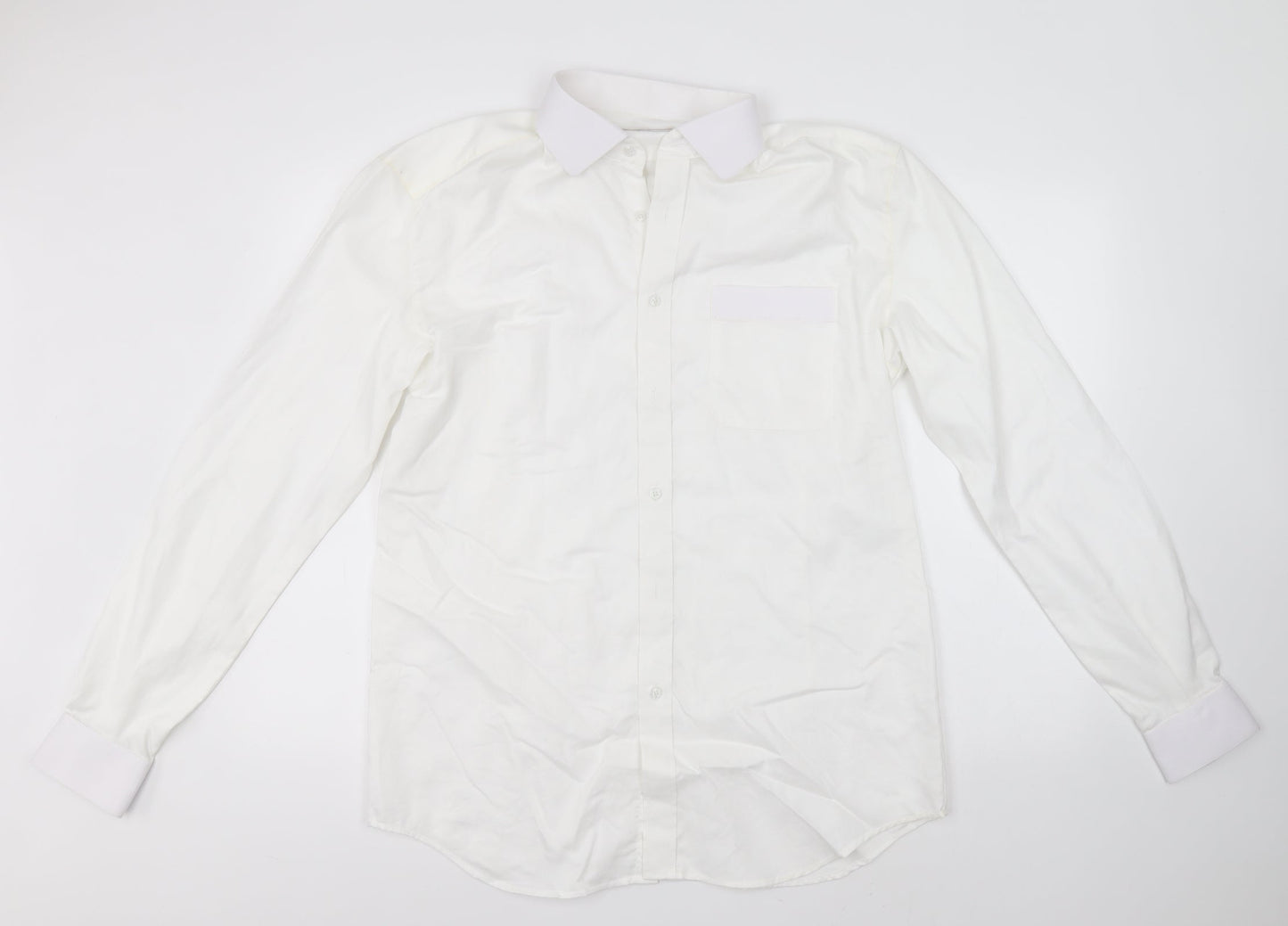 Embassy Mens White    Button-Up  Collared