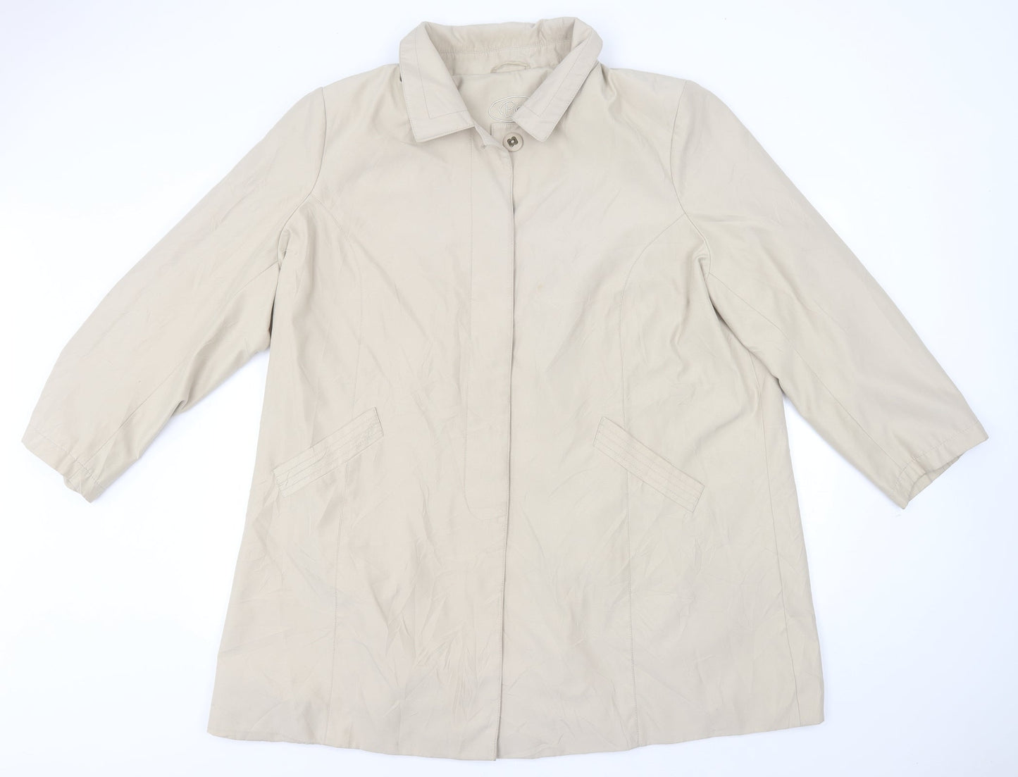 BM Womens Beige   Overcoat Coat Size XL