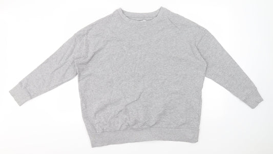 Capsual Womens Grey Round Neck  Cotton Pullover Jumper Size 18