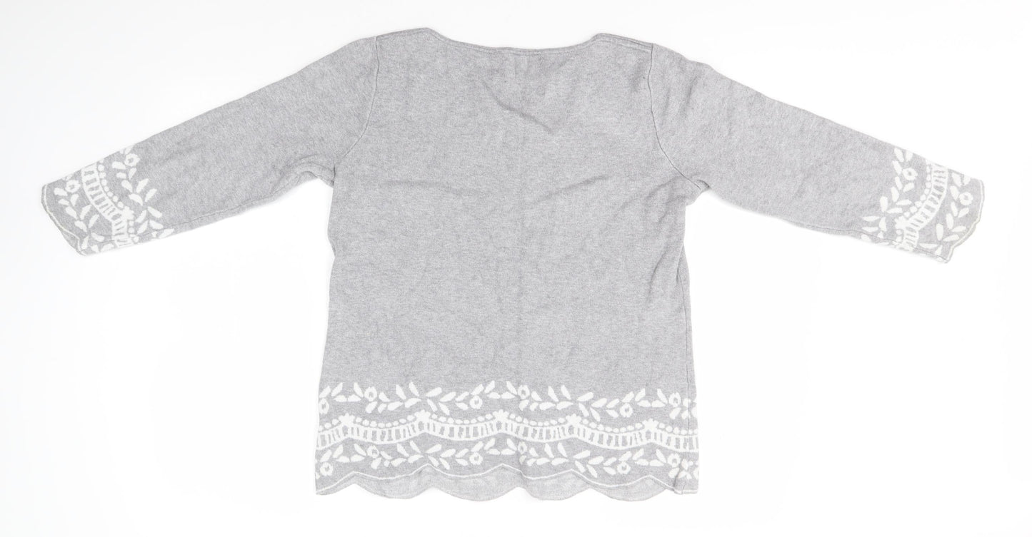 Love Knitwear Womens Grey Round Neck  Viscose Pullover Jumper Size 10