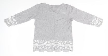 Love Knitwear Womens Grey Round Neck  Viscose Pullover Jumper Size 10