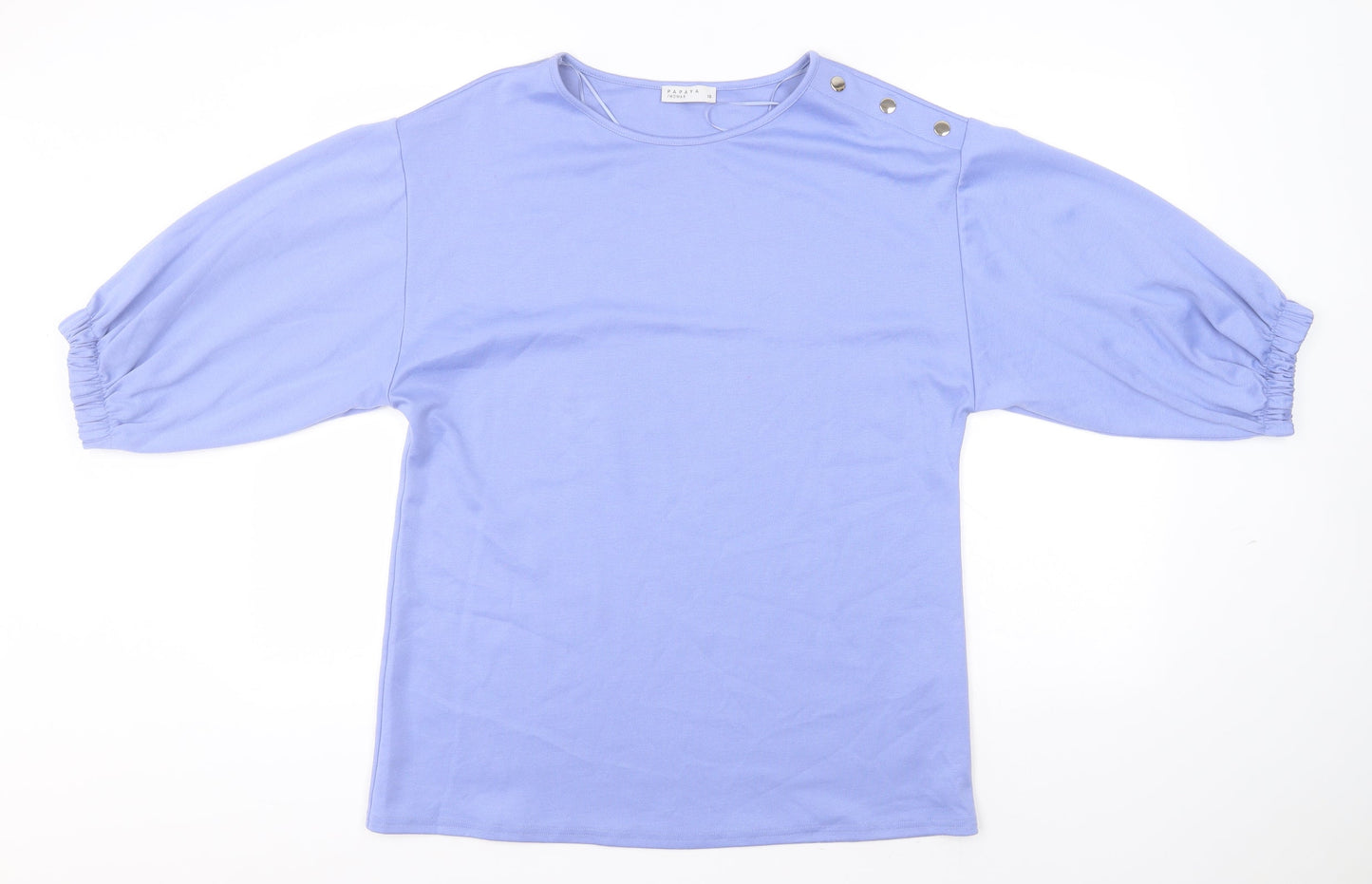 Papaya Womens Blue Round Neck  Polyester Pullover Jumper Size 10