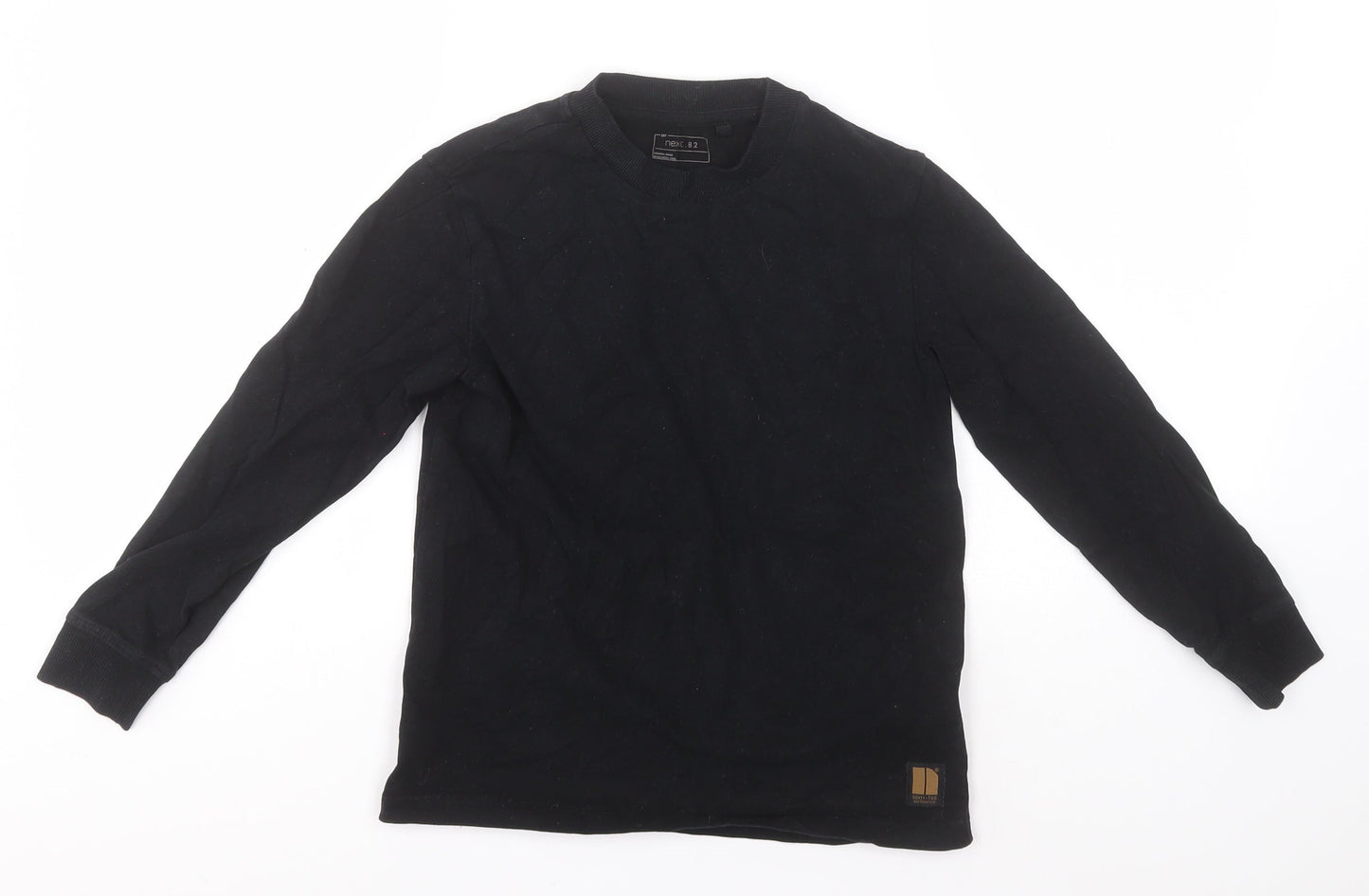 NEXT Boys Black Round Neck  Cotton Pullover Jumper Size 8 Years