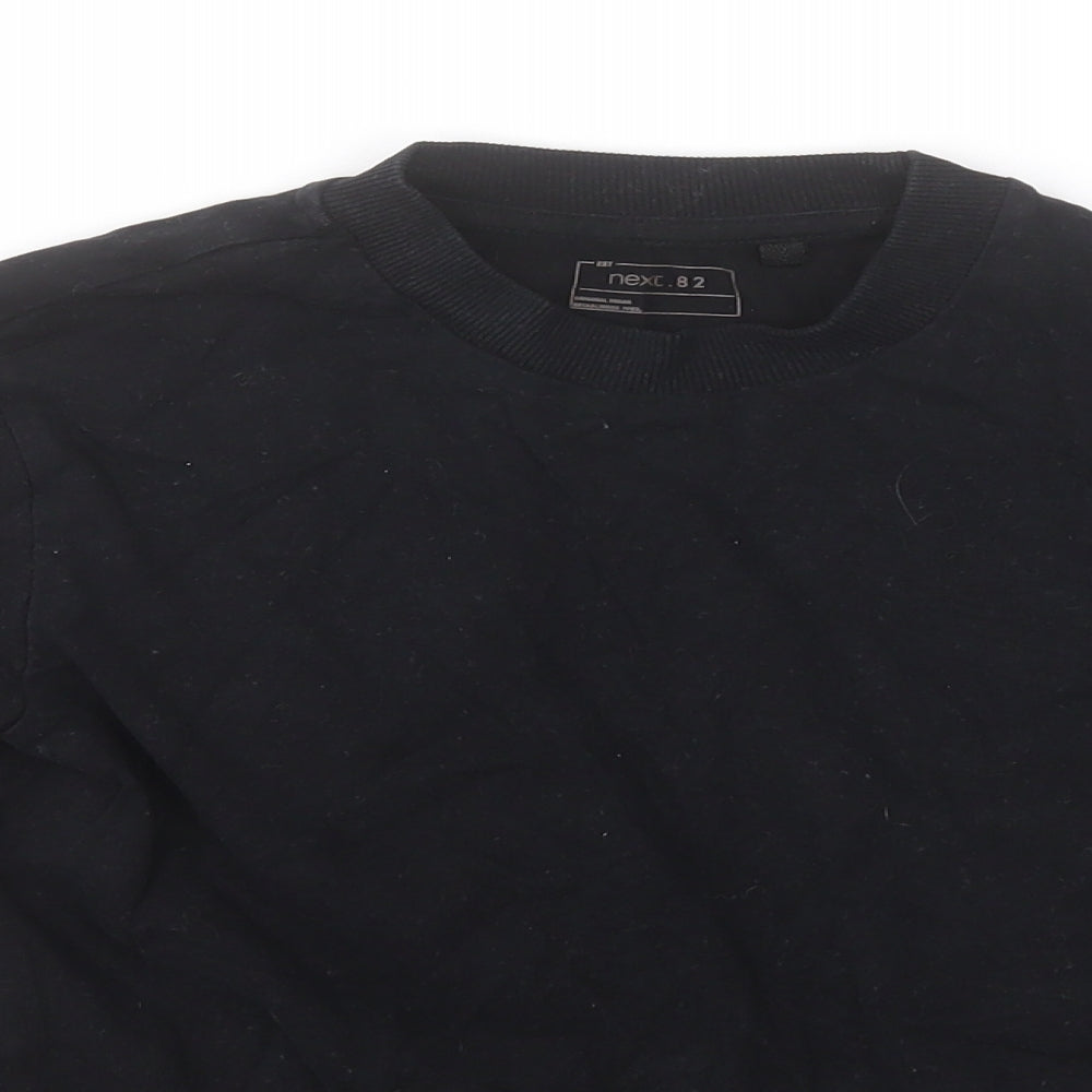 NEXT Boys Black Round Neck  Cotton Pullover Jumper Size 8 Years