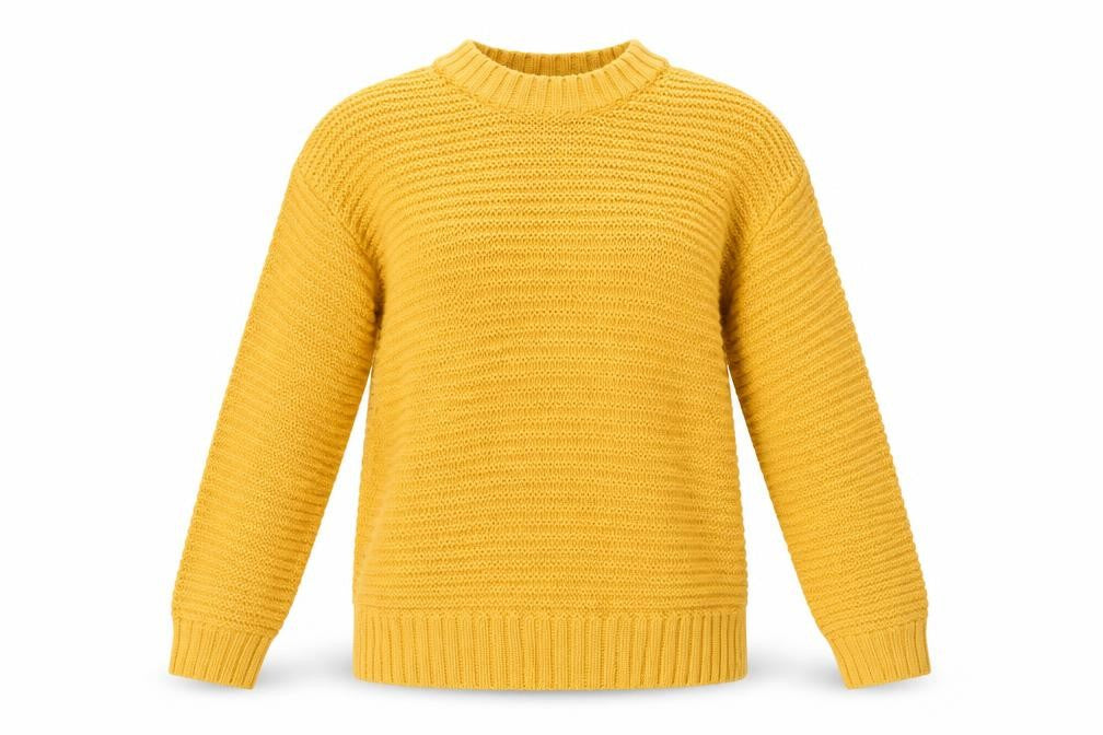 H&M Womens Yellow Round Neck  Cotton Pullover Jumper Size XS