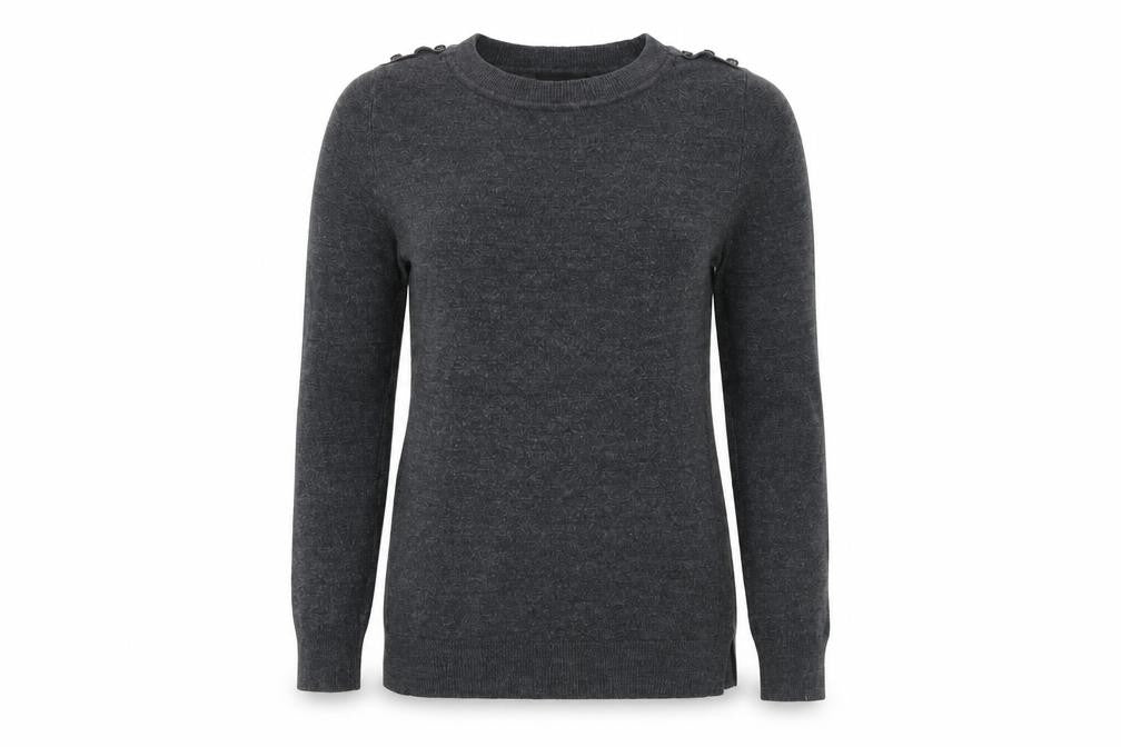Primark Womens Grey Round Neck  Acrylic Pullover Jumper Size 8