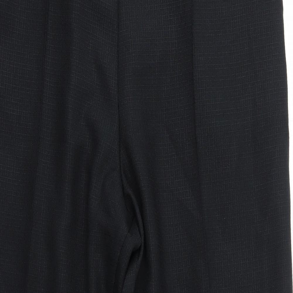 M&S Womens Black  Polyester Dress Pants Trousers Size 14 L27 in Regular