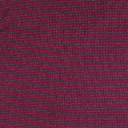 M&Co Womens Purple V-Neck Striped Cotton Pullover Jumper Size 2XL