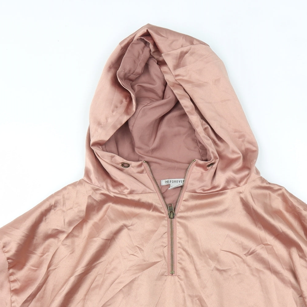 FOREVER 21 Womens Pink  Polyester Pullover Hoodie Size S  Snap