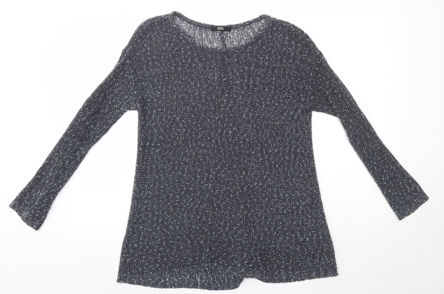 M&S Womens Blue Round Neck  Acrylic Pullover Jumper Size 14