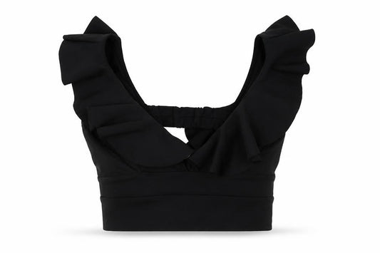 River Island Womens Black   Cropped Blouse Size 6 V-Neck