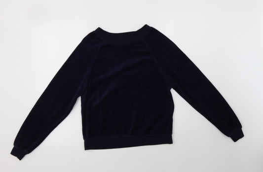 New Look Womens Blue  Cotton Pullover Sweatshirt Size 6