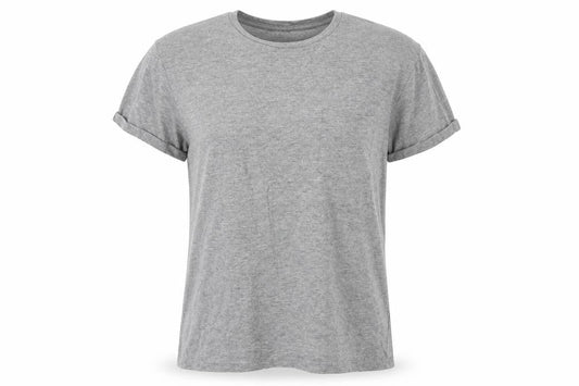 Industrialize Womens Grey  Cotton Blend Basic T-Shirt Size M Round Neck