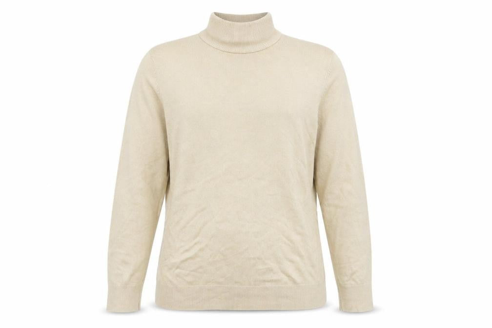 BHS Womens Beige Mock Neck  Acrylic Pullover Jumper Size 14