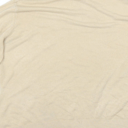 BHS Womens Beige Mock Neck  Acrylic Pullover Jumper Size 14